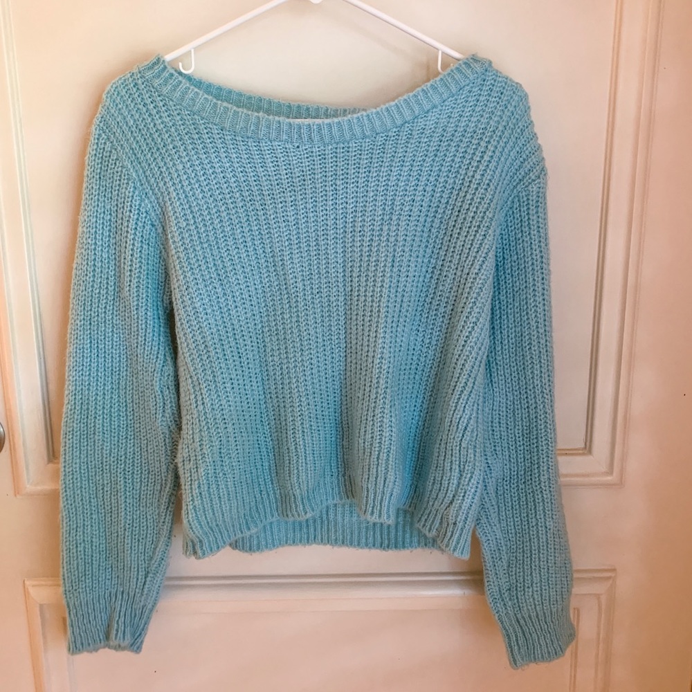 Blue knit sweater